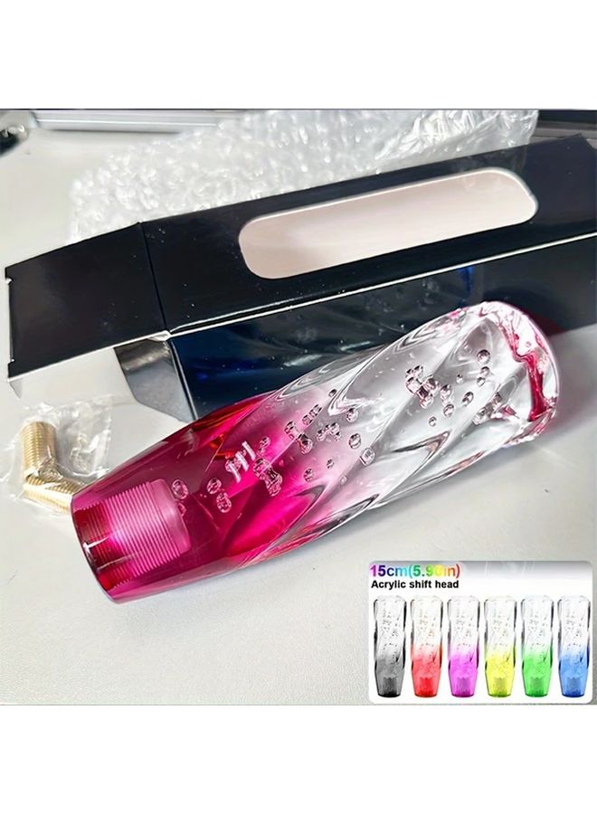 Purple JDM Racing Acrylic Car Shift Knob 5 9 Inch Vibrant Bubble Design Easy Install - Image 1